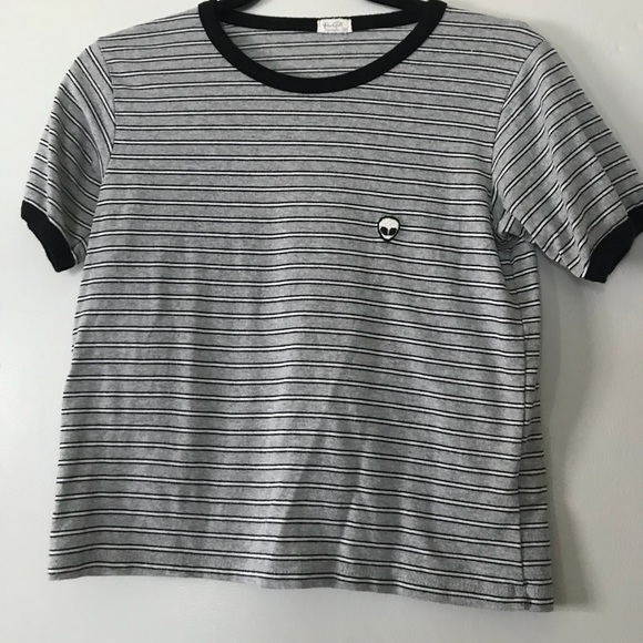 Brandy Melville Tops - Brandy Melville Alien Striped Crop Top